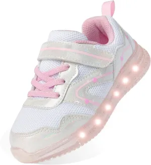 SKYWHEEL Boys Girls Sneakers Light up for Toddler Size 5 to Little Kids Size 2