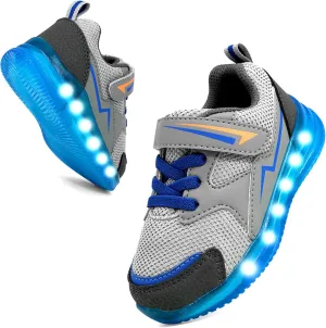 SKYWHEEL Boys Girls Sneakers Light up for Toddler Size 5 to Little Kids Size 2