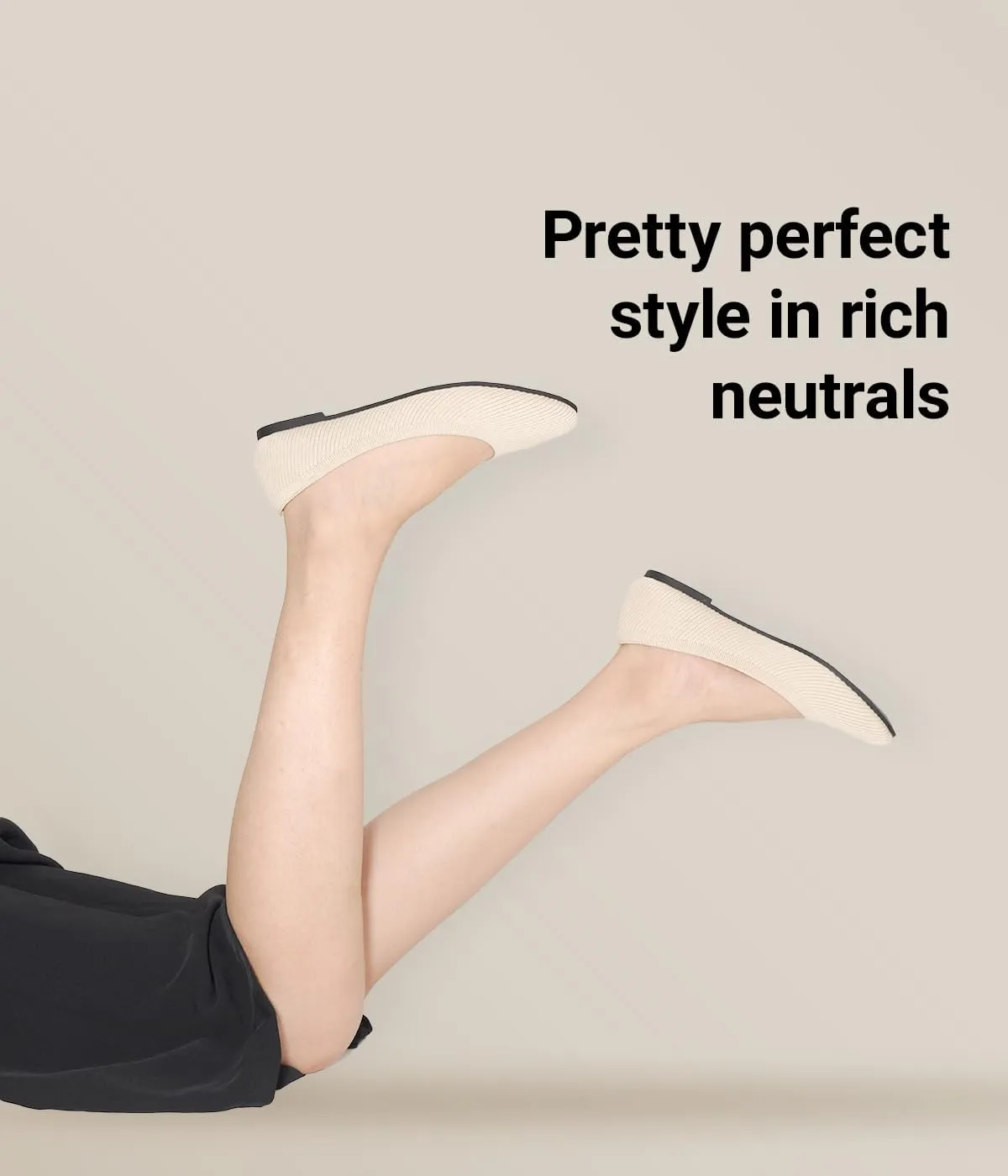 Slocyclub Flat Shoes for Women Classic Pointed Toe Slip On Ballet Shoes Knitted Texture Black Comfortable Dress Shoes