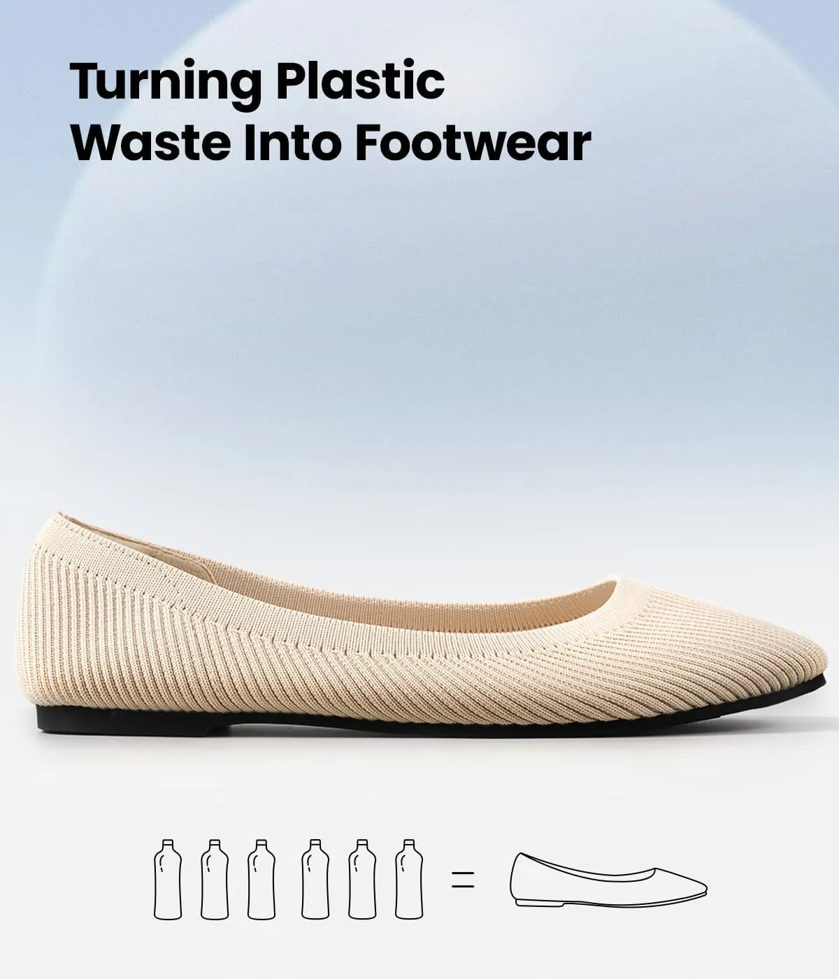 Slocyclub Flat Shoes for Women Classic Pointed Toe Slip On Ballet Shoes Knitted Texture Black Comfortable Dress Shoes