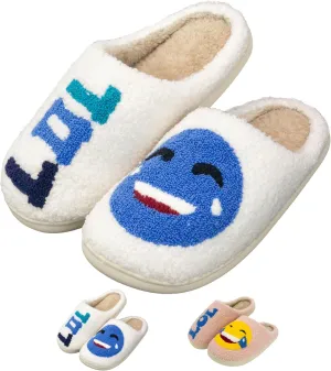 Smiley Face Slippers for Women Soft Plush Lightweight Cozy Indoor and Outdoor Slippers Slip-on House slippers, Slippers for Men Slip-on Anti-Skid Sole Smiley Slippers for girls Cute and Cumfy