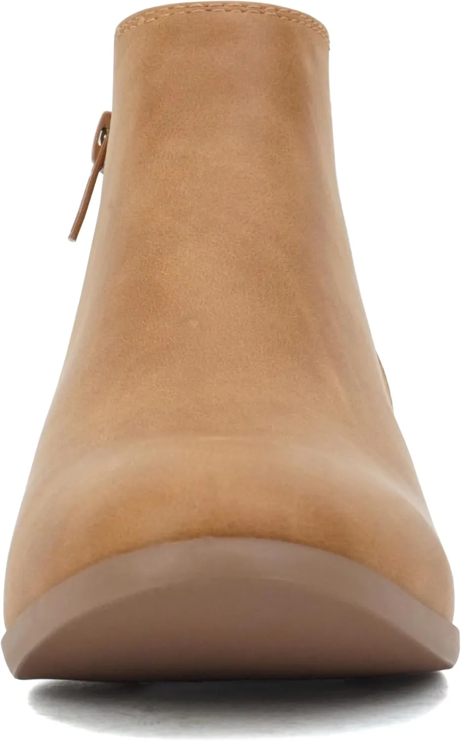 Soda “CHARMER” ~ Women Pointed Toe Elastic Gore Low Heel Ankle Bootie with Zipper Closure