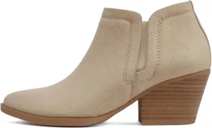 Soda “GWEN” ~ Women Pointed Toe Slip-On Elastic Gore Low Stack Heel Ankle Bootie