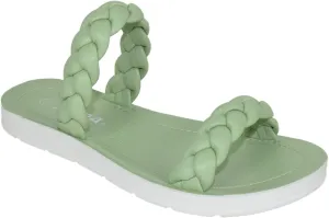 Soda Shoes Women Flip Flops Flat Sandals Slides Double Braided Straps Joyful-S Mint Light Green 9
