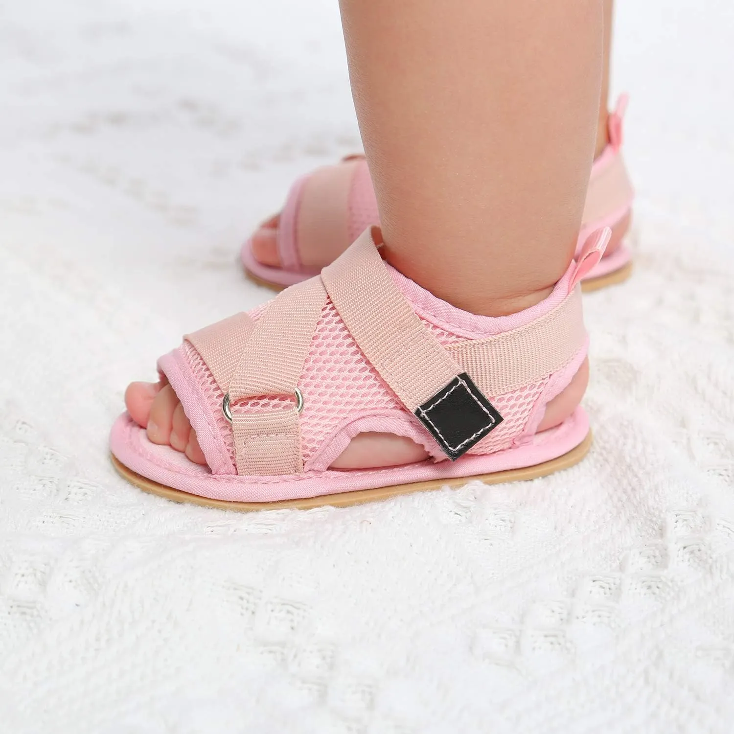 SOFMUO Baby Boys Girls Closed-Toe Sandals Breathable Athletic Soft Sole Anti-Slip Infant Summer Toddler Beach Walking Shoes