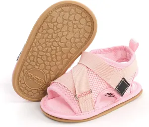 SOFMUO Baby Boys Girls Closed-Toe Sandals Breathable Athletic Soft Sole Anti-Slip Infant Summer Toddler Beach Walking Shoes