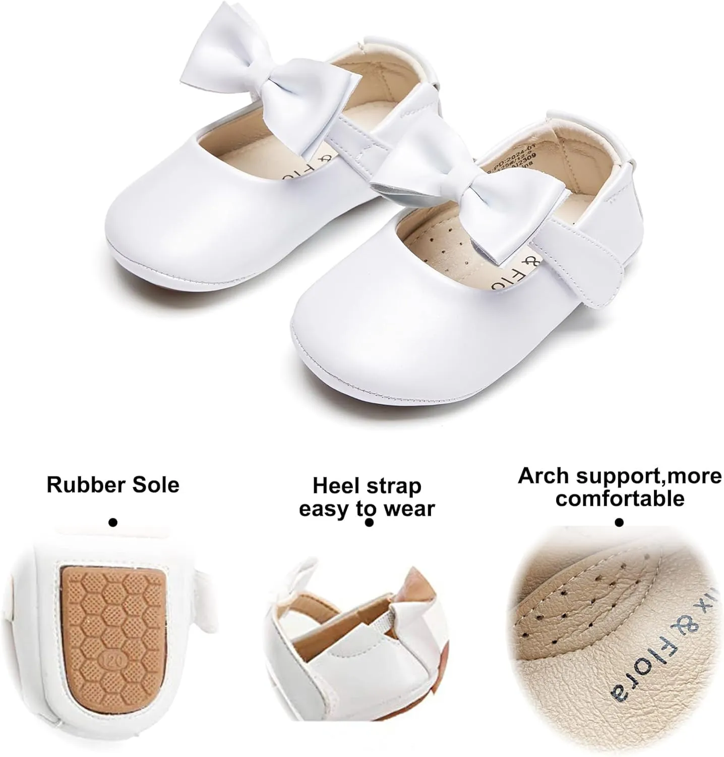 Soft Sole Baby Dress Shoes - Infant Baby Walking Shoes Moccasinss Rubber Sole Crib Shoes.