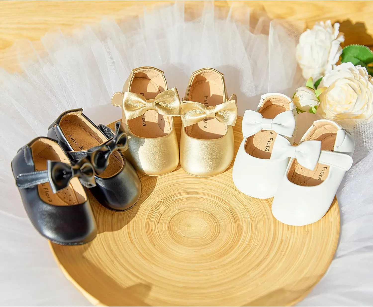 Soft Sole Baby Dress Shoes - Infant Baby Walking Shoes Moccasinss Rubber Sole Crib Shoes.
