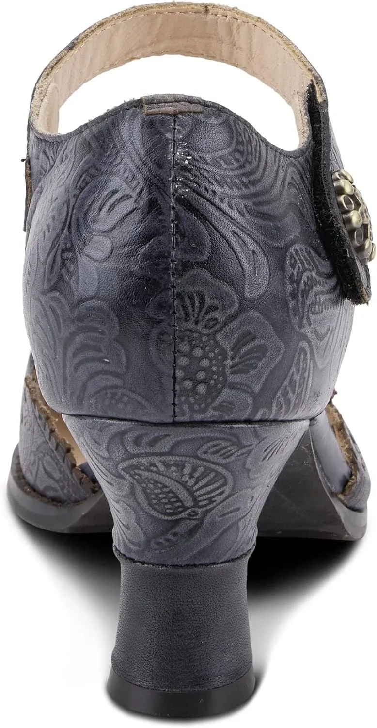 Spring Step L'Artiste Visionary Pump Shoes for Women | French Inspired Hand Painted Leather D'Orsay High Heels for Women with Ankle Strap