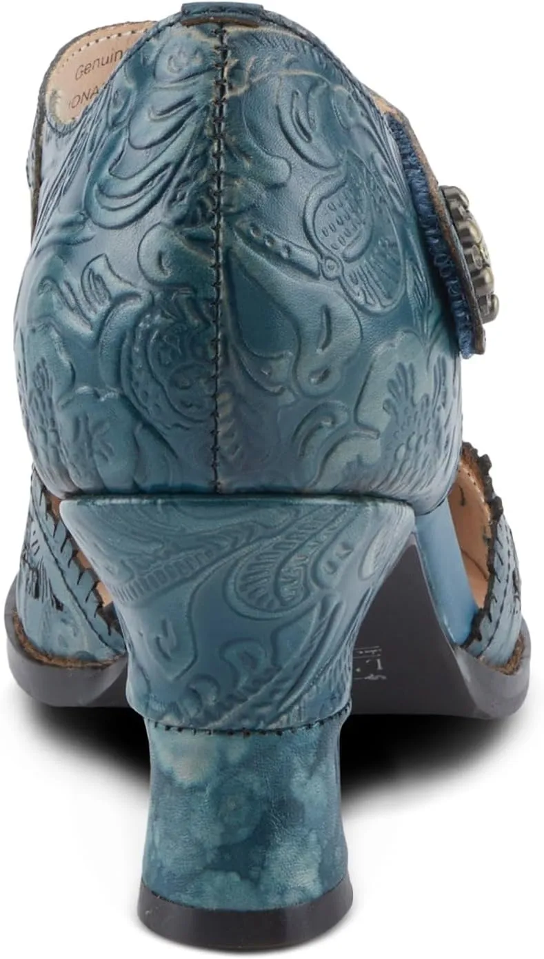 Spring Step L'Artiste Visionary Pump Shoes for Women | French Inspired Hand Painted Leather D'Orsay High Heels for Women with Ankle Strap