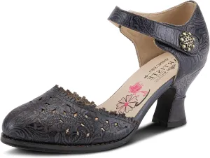 Spring Step L'Artiste Visionary Pump Shoes for Women | French Inspired Hand Painted Leather D'Orsay High Heels for Women with Ankle Strap