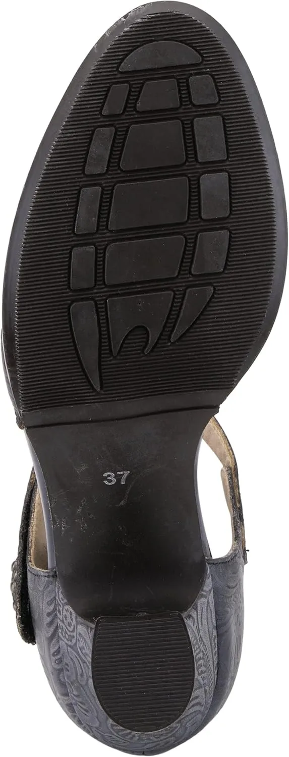 Spring Step L'Artiste Visionary Pump Shoes for Women | French Inspired Hand Painted Leather D'Orsay High Heels for Women with Ankle Strap