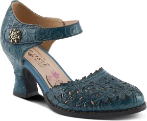 Spring Step L'Artiste Visionary Pump Shoes for Women | French Inspired Hand Painted Leather D'Orsay High Heels for Women with Ankle Strap