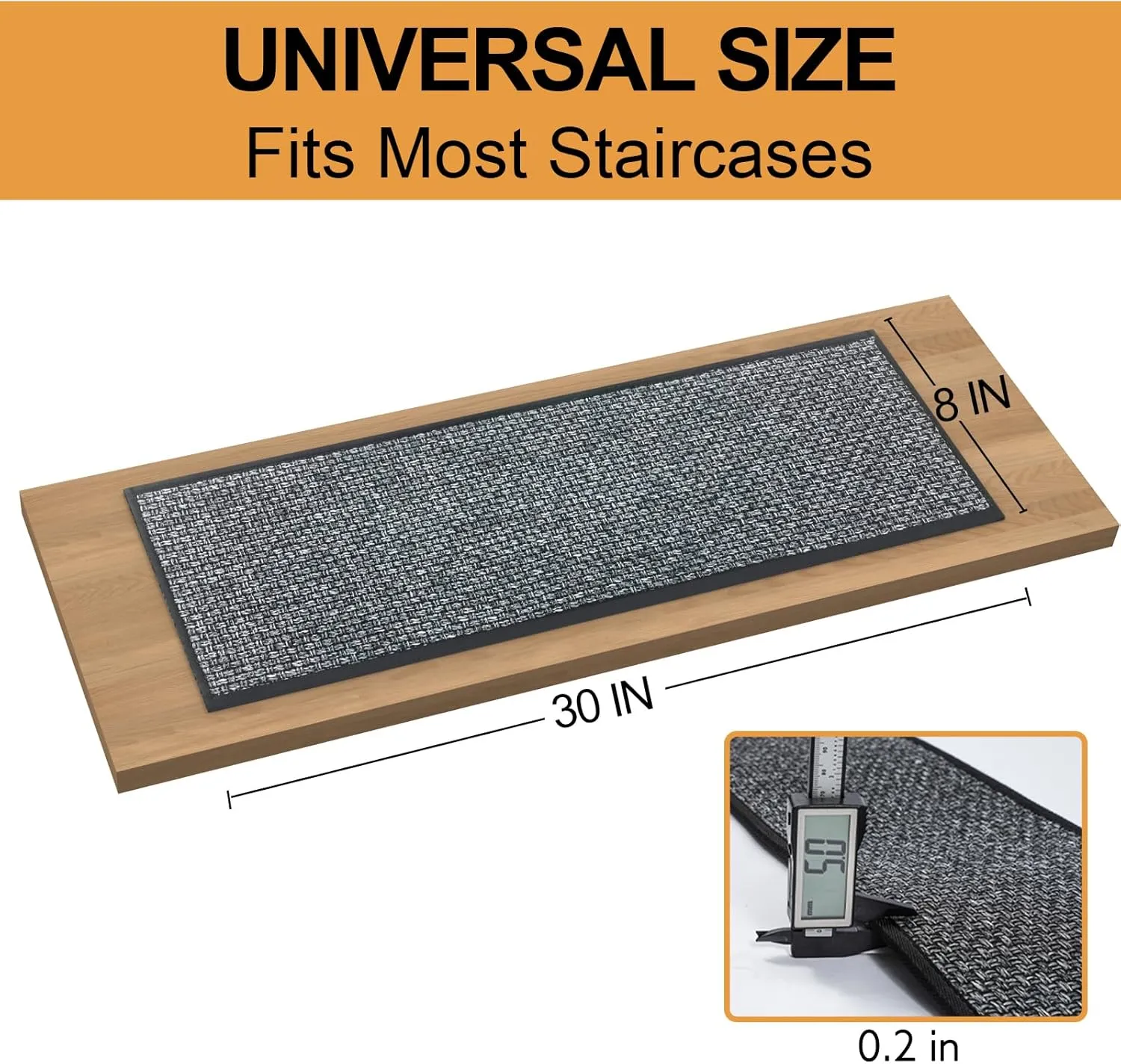Stair Treads Carpet 15 pcs for Wooden Steps with Non Slip Rubber Backing, 100% Polyester Soft Stairs Resistant Indoor Skid Runner Safety Rugs for Kids Elders and Pets 30" * 8" (Dark Gray)