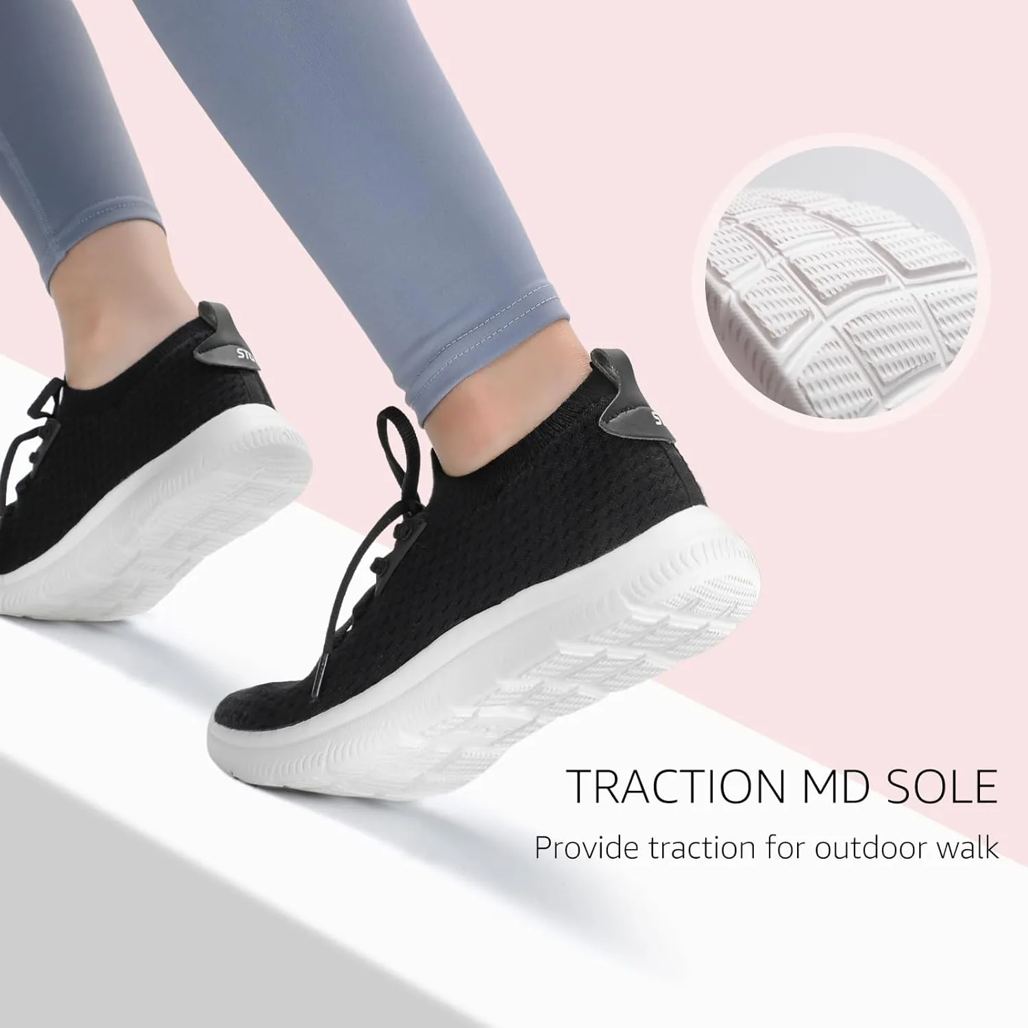 STQ Tennis Shoes Womens Slip on Walking Sneakers for Gym Workout