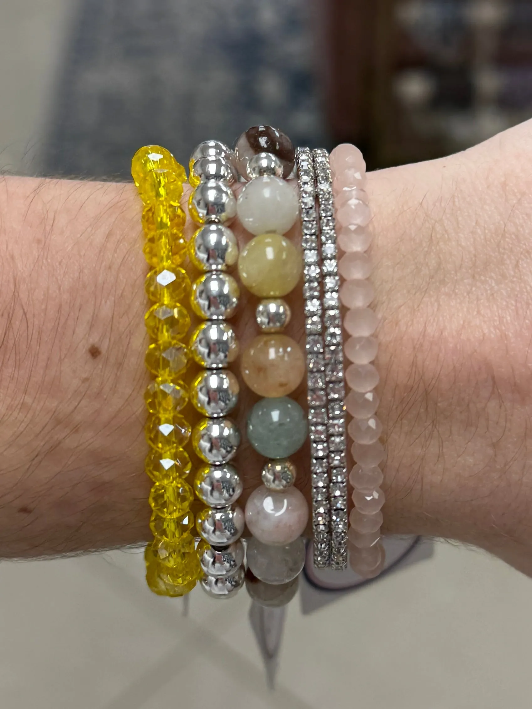 Sunshine Yellow Faceted Rondelle 6mm Bracelet