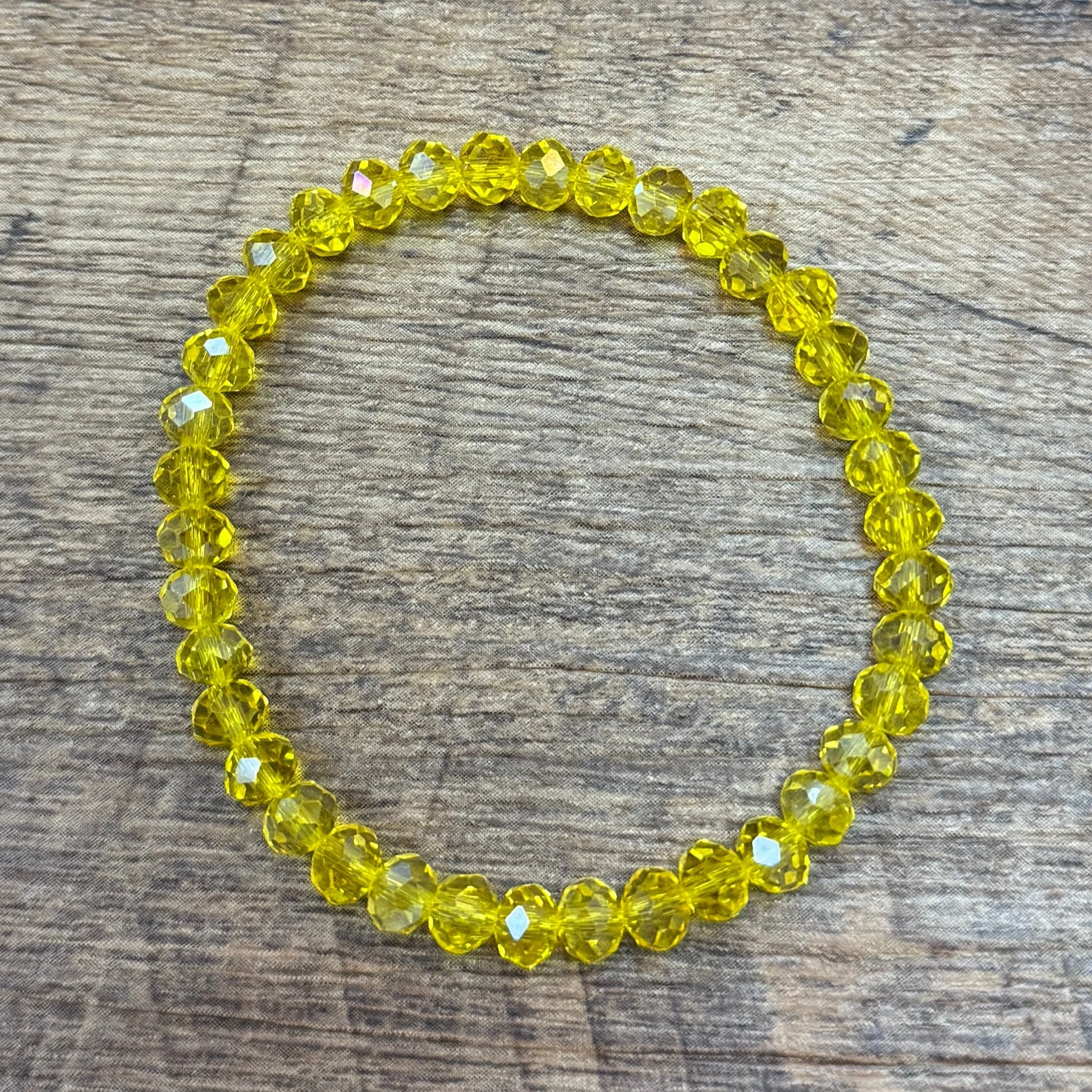 Sunshine Yellow Faceted Rondelle 6mm Bracelet