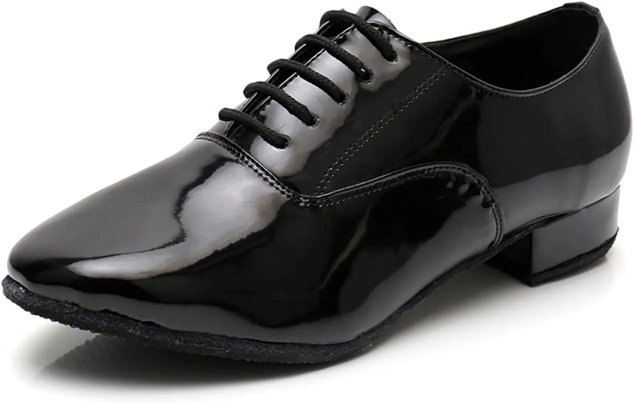 SWDZM Men's Leather Dance Shoes Standard Latin Ballroom Tango Modern Professional Practice Dance Shoes