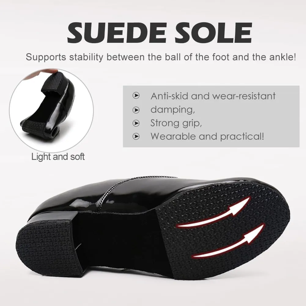 SWDZM Men's Leather Dance Shoes Standard Latin Ballroom Tango Modern Professional Practice Dance Shoes