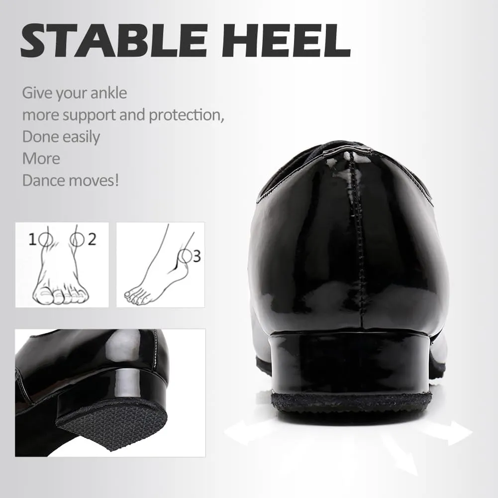 SWDZM Men's Leather Dance Shoes Standard Latin Ballroom Tango Modern Professional Practice Dance Shoes