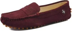 TDA Womens Comfortable Suede Leather Driving Walking Running Boat Loafers Moccasins Flats Multi Colored