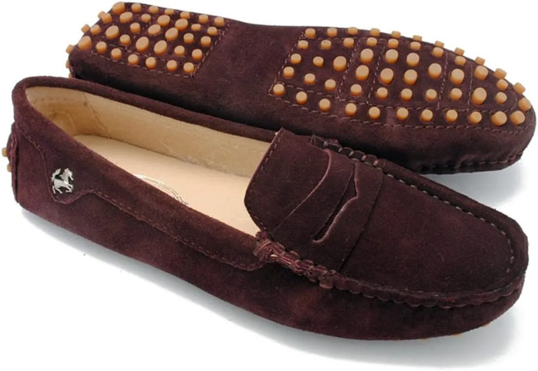 TDA Womens Comfortable Suede Leather Driving Walking Running Boat Loafers Moccasins Flats Multi Colored