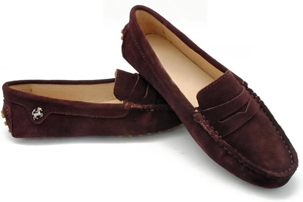 TDA Womens Comfortable Suede Leather Driving Walking Running Boat Loafers Moccasins Flats Multi Colored