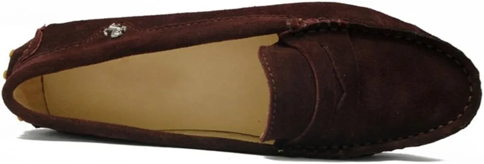 TDA Womens Comfortable Suede Leather Driving Walking Running Boat Loafers Moccasins Flats Multi Colored