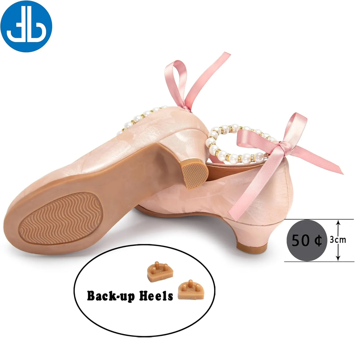 THEE BRON Girls Dress Shoes Mary Jane Heels Princess Wedding Party Pumps