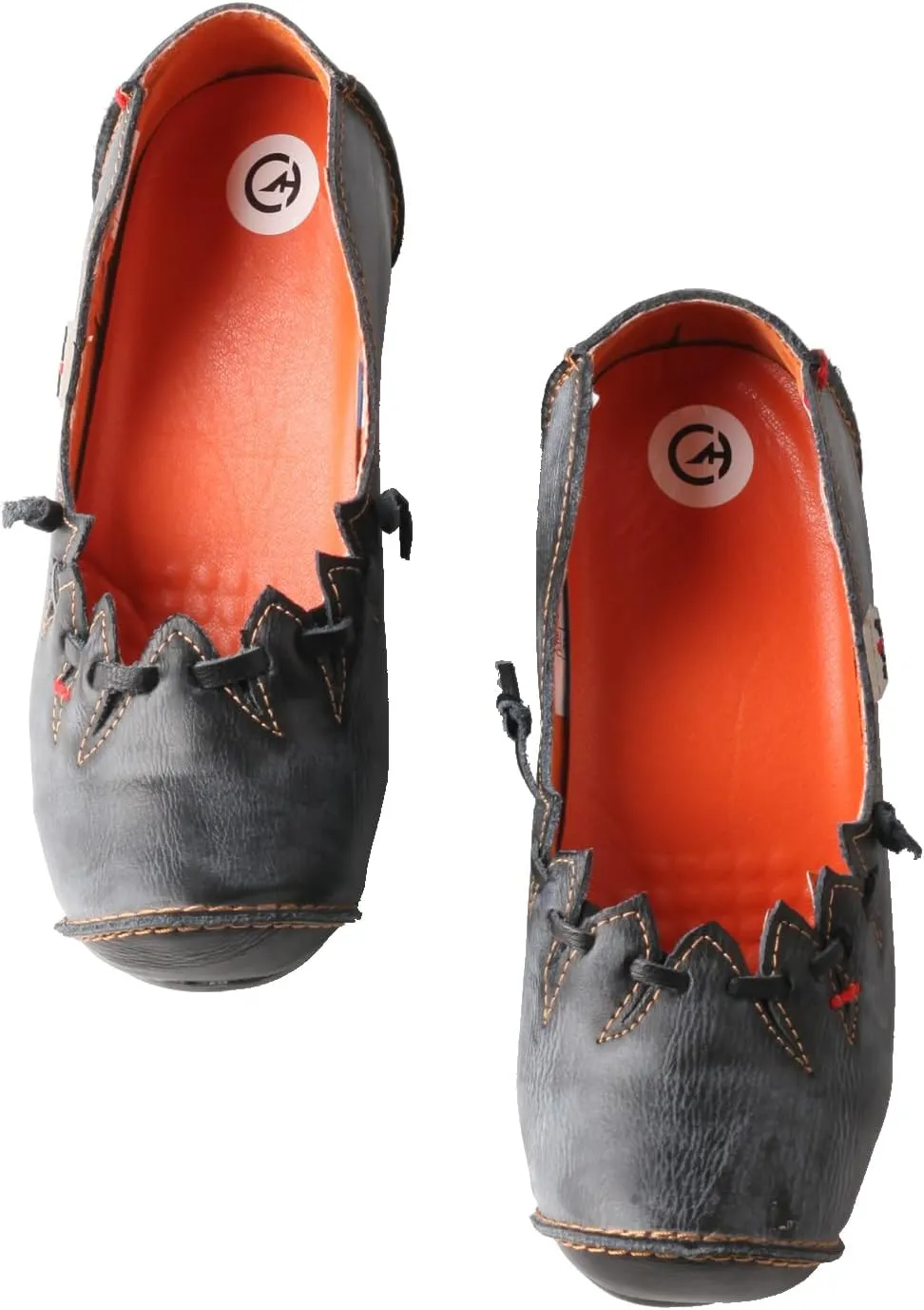 TMA EYES Women's Leather Soft Sole Slip on Low Heel Casual Shoes