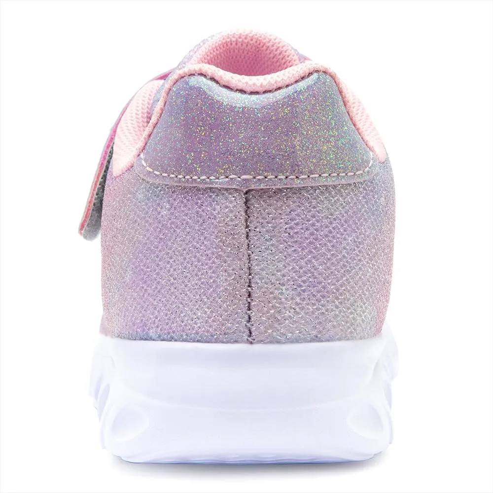 Toandon Toddler Kids Sparkle Breathable Lightweight Sneakers Light Up by Step