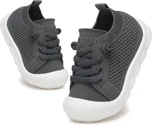 Toddler Baby Girls Boys Shoes Toddler Walking Sneakers Kids Barefoot Slip on Tennis Infant Shoes Lightweight Breathable for First Babies