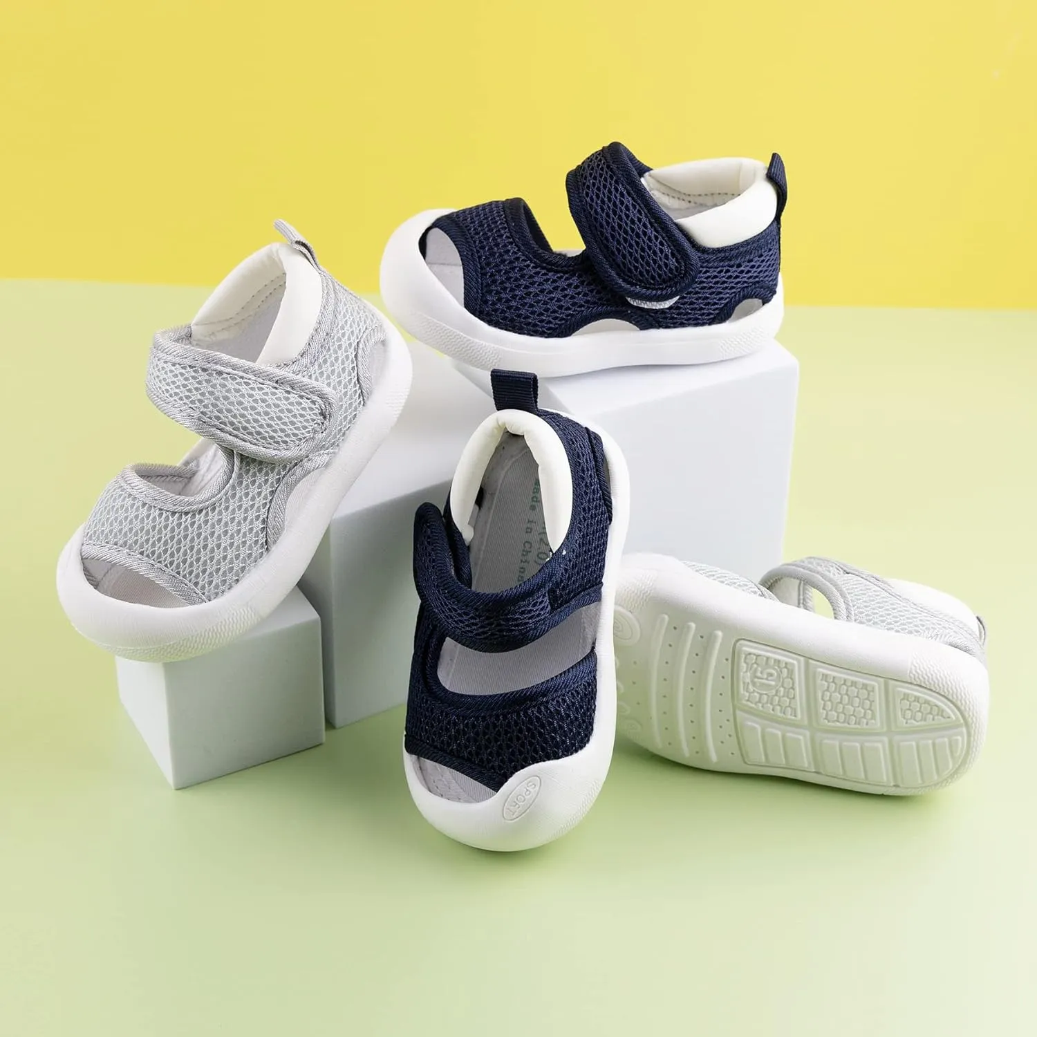 Toddler Boys Girls Unisex Baby Summer Sport Sandals Closed Toe Non-Slip Rubber Sole Pool Beach Mesh Sneakers Lightweight Outdoor Water Shoes