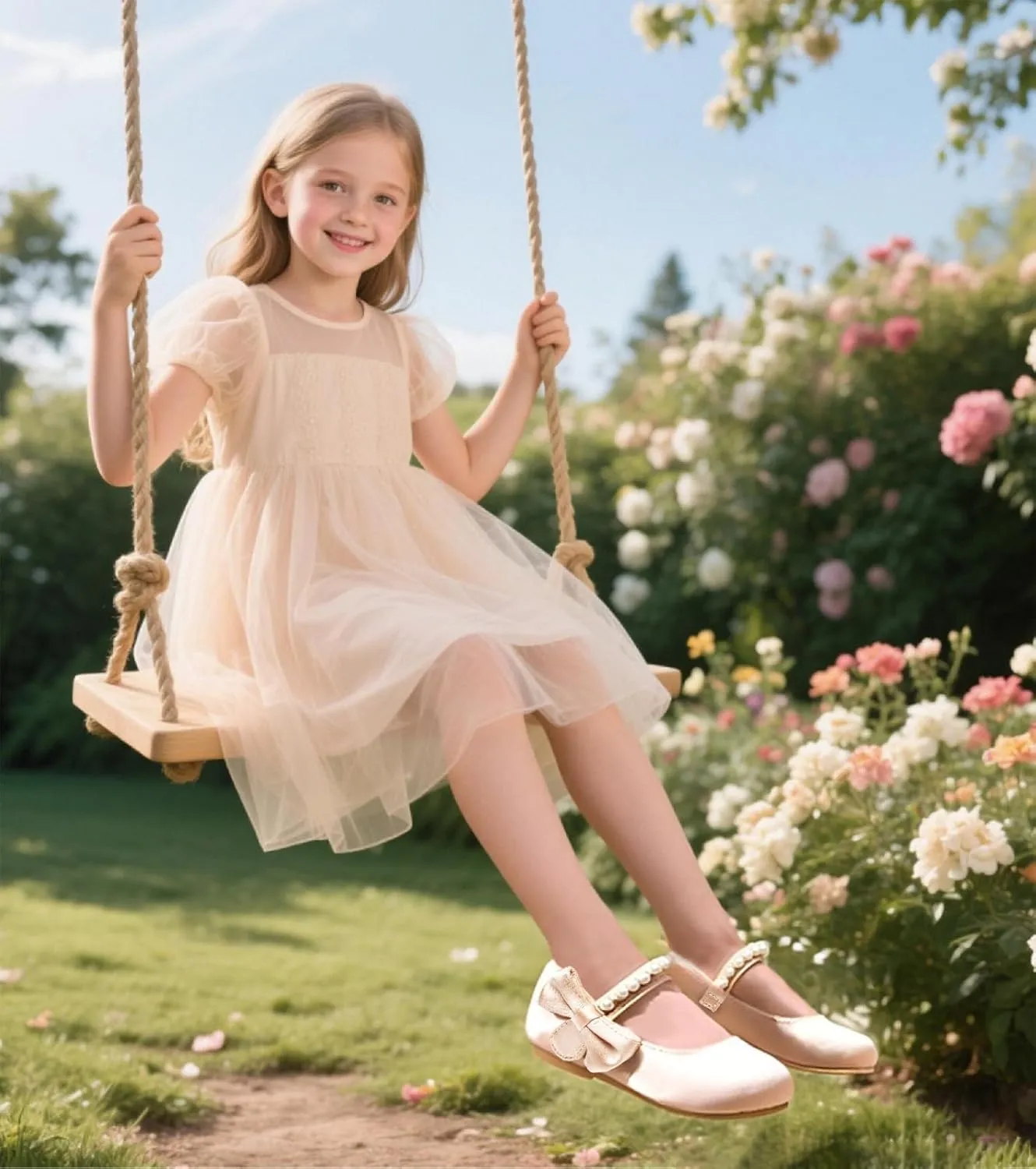 Toddler Flower Girl Dress Shoes - Little Girl Mary Janes for Wedding Party