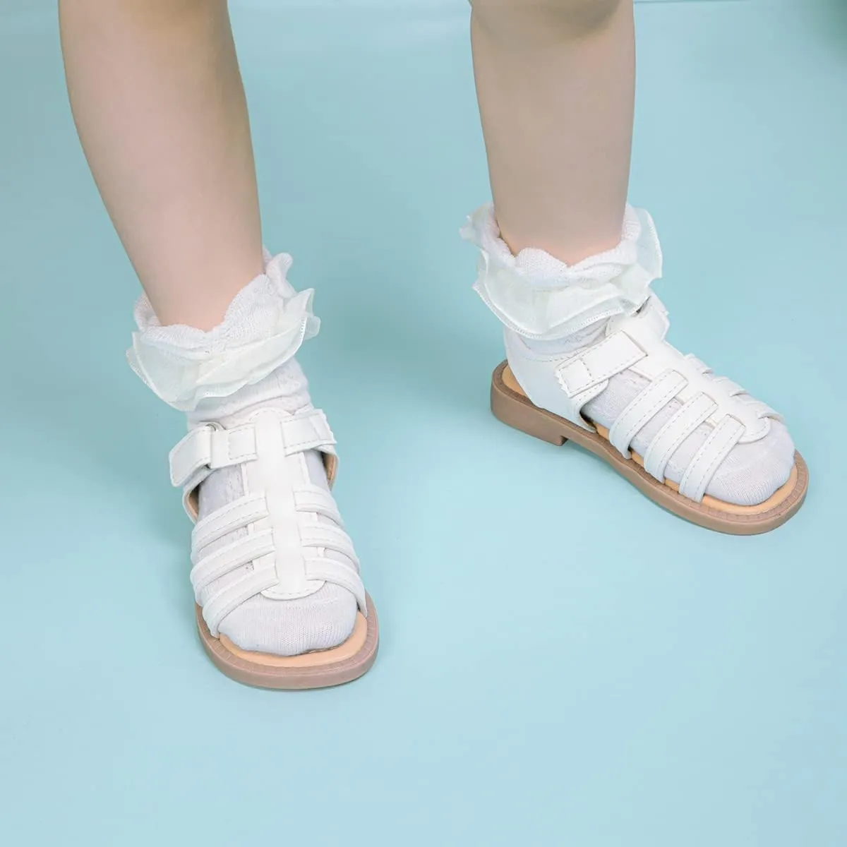 Toddler Girls Sandals Little Girl Summer Flat Sandal Baby Open Toe Outdoor Beach Holiday Dress Shoes