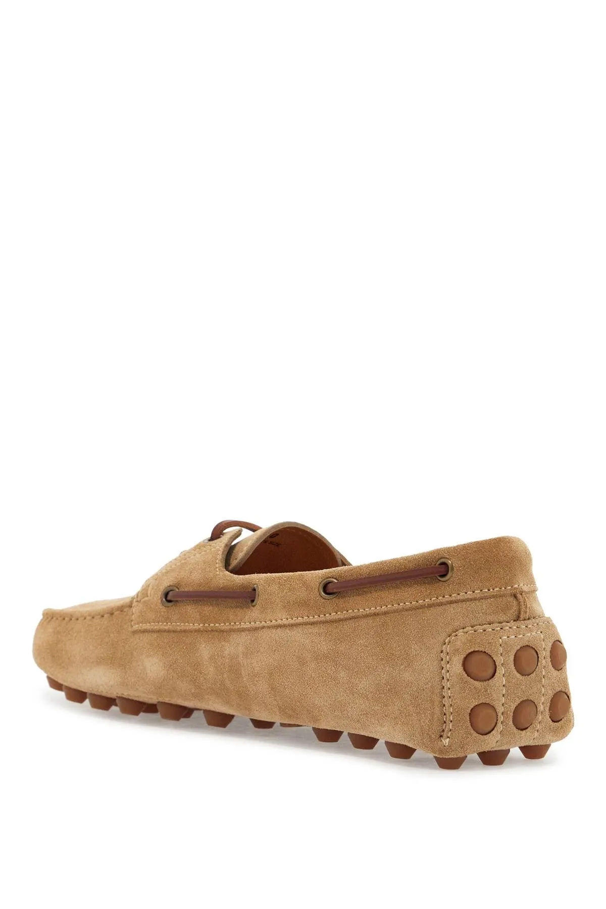 Tod's Suede Biscuit Leather Loafers with Rubber Sole