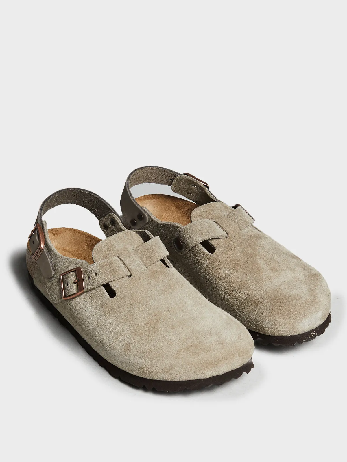 Tokio II Suede Leather Sandals in Taupe