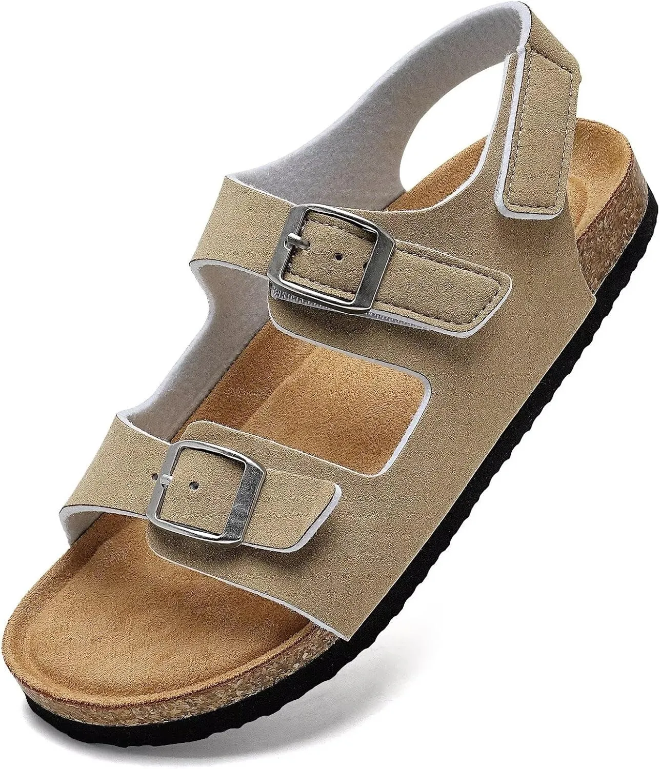 Torotto Girls Boys Sandals with Cork Footbed Adjustable Buckle Casual Slides Sandals Open Toes Flat for Kids Toddler