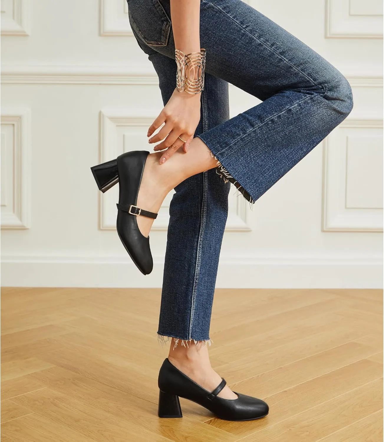 Trary Mary Jane Shoes Women, Chunky Mary Janes Heels for Women Shoes Dressy Casual, Dress Shoes for Women Block Heels Closed Toe Mary Jane Pumps