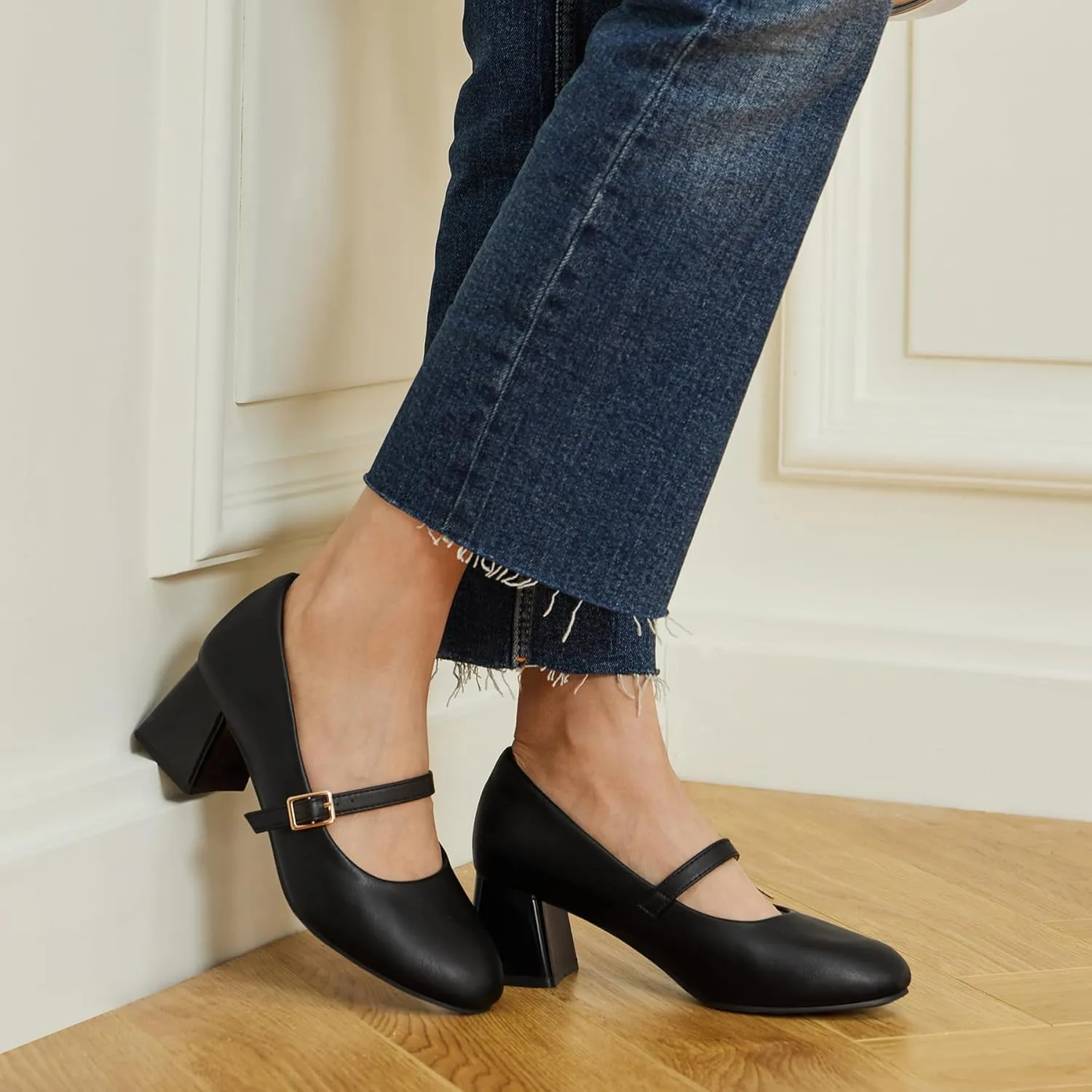 Trary Mary Jane Shoes Women, Chunky Mary Janes Heels for Women Shoes Dressy Casual, Dress Shoes for Women Block Heels Closed Toe Mary Jane Pumps
