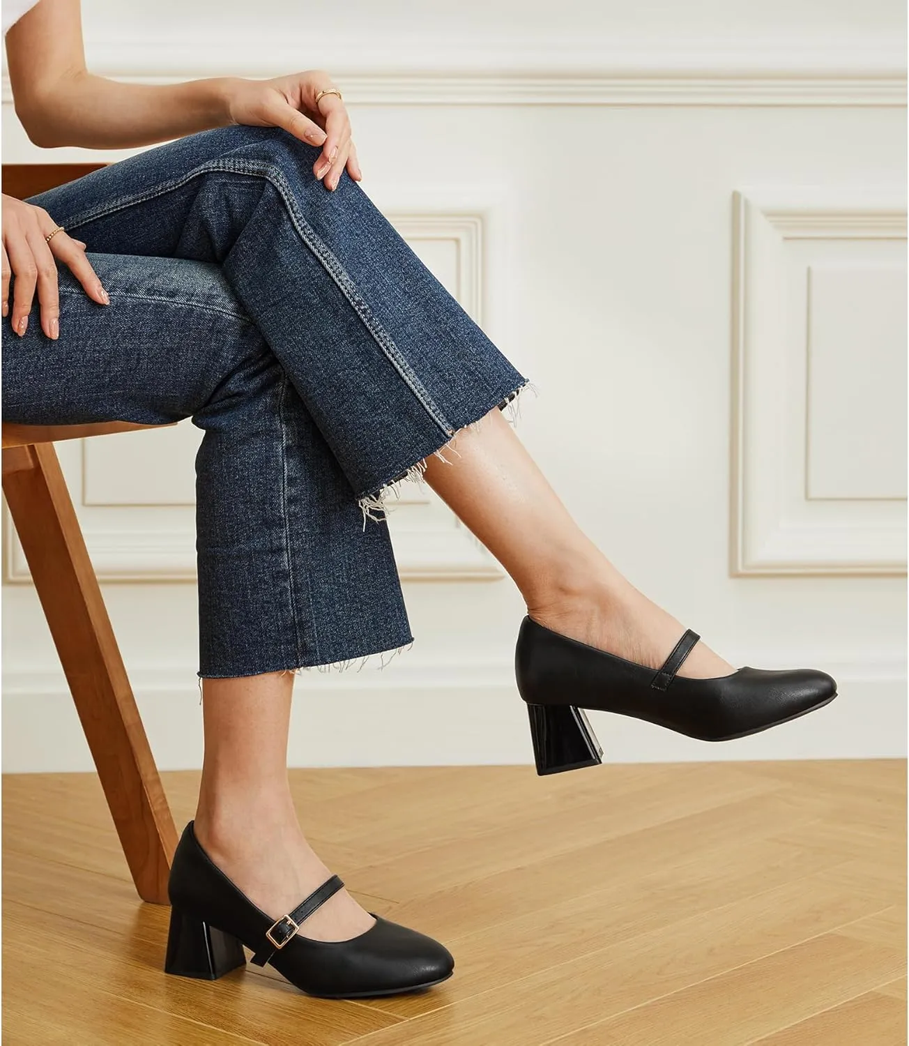 Trary Mary Jane Shoes Women, Chunky Mary Janes Heels for Women Shoes Dressy Casual, Dress Shoes for Women Block Heels Closed Toe Mary Jane Pumps