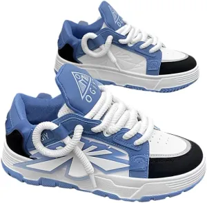 Trendy Platform Skate Shoes for Men, Non Slip Comfy Lace Up Casual Shoes for All Seasons Street Walking Traveling Casual Outdoor Activities