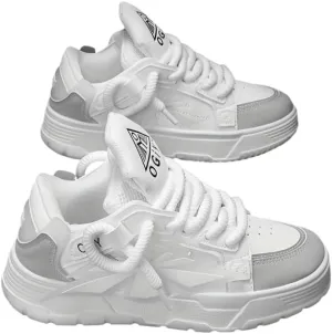 Trendy Platform Skate Shoes for Men, Non Slip Comfy Lace Up Casual Shoes for All Seasons Street Walking Traveling Casual Outdoor Activities