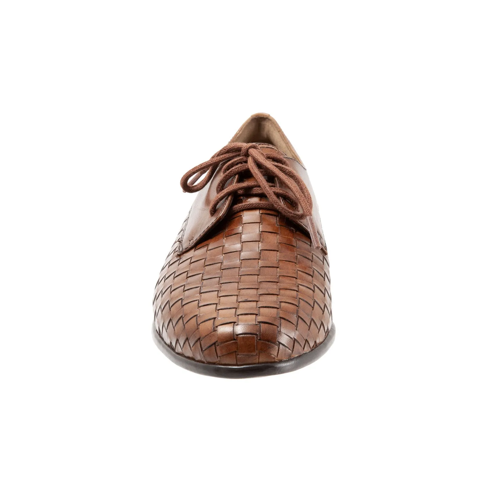 Trotters Lizzie T1858-206 Womens Brown Narrow Leather Loafer Flats Shoes
