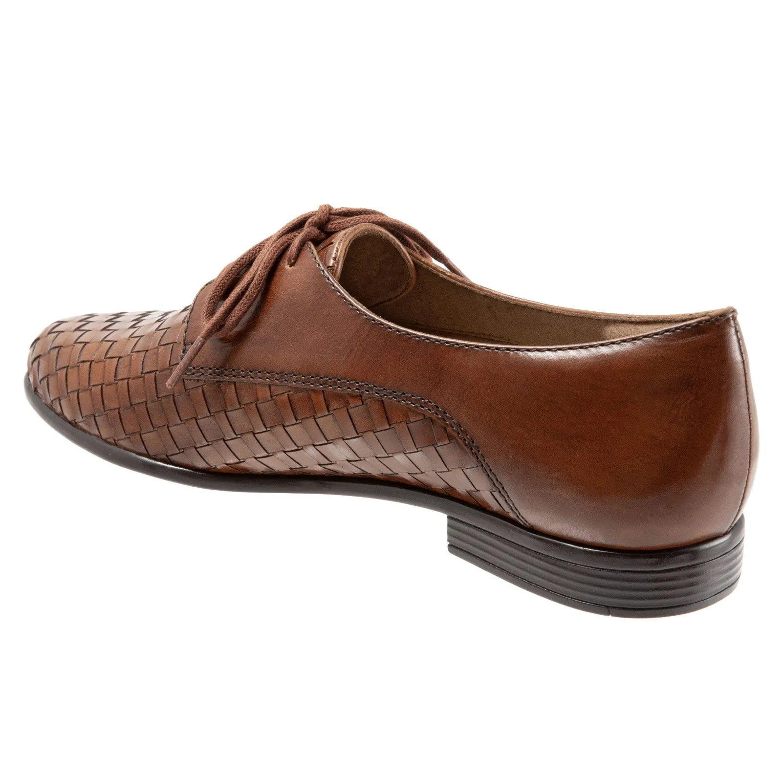 Trotters Lizzie T1858-206 Womens Brown Narrow Leather Loafer Flats Shoes
