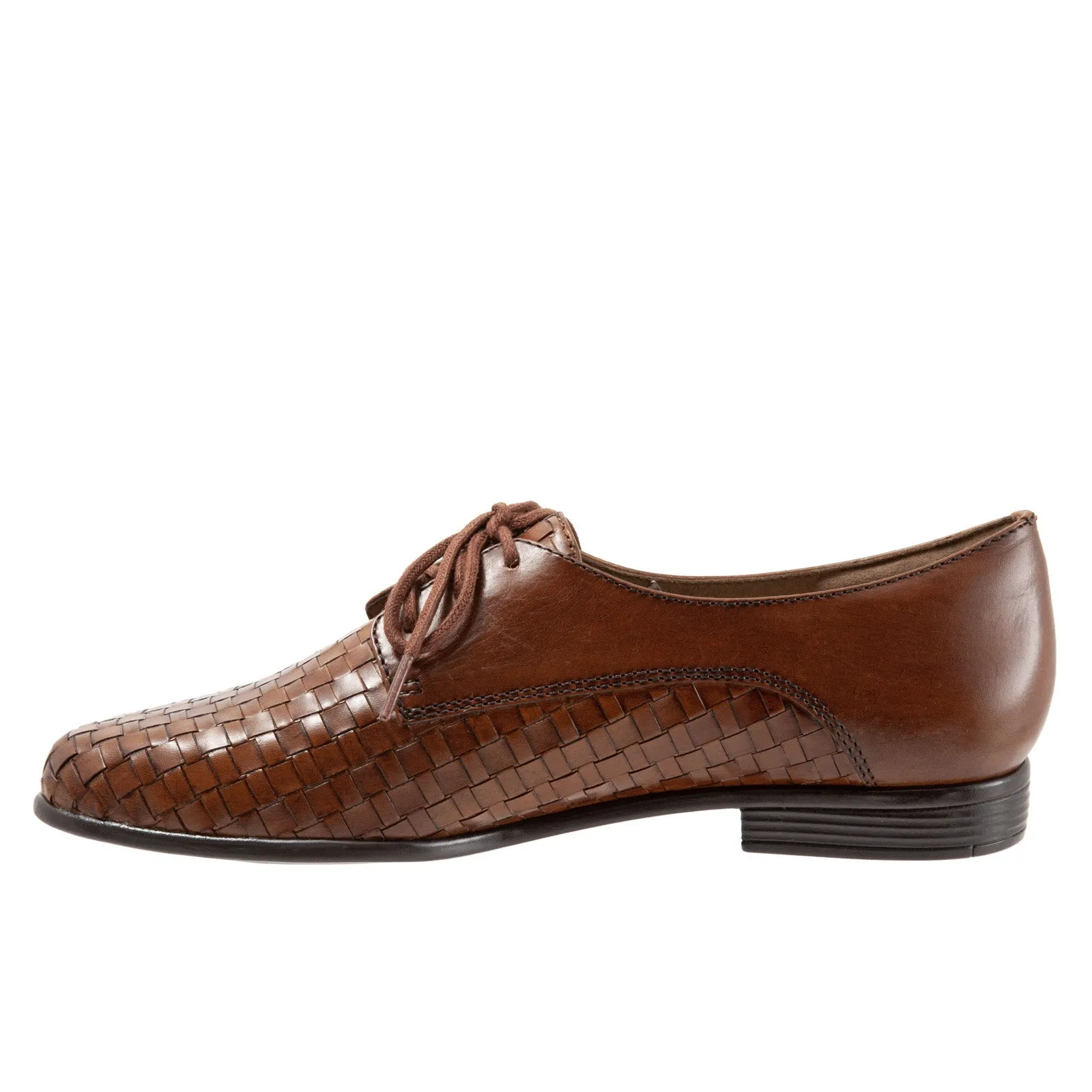 Trotters Lizzie T1858-206 Womens Brown Narrow Leather Loafer Flats Shoes