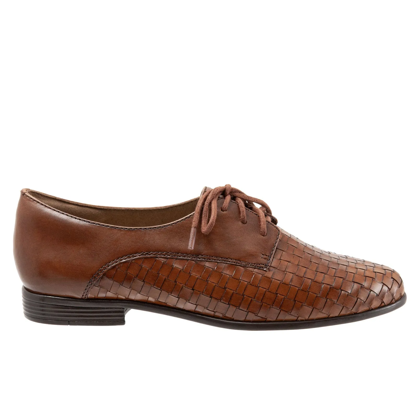 Trotters Lizzie T1858-206 Womens Brown Narrow Leather Loafer Flats Shoes