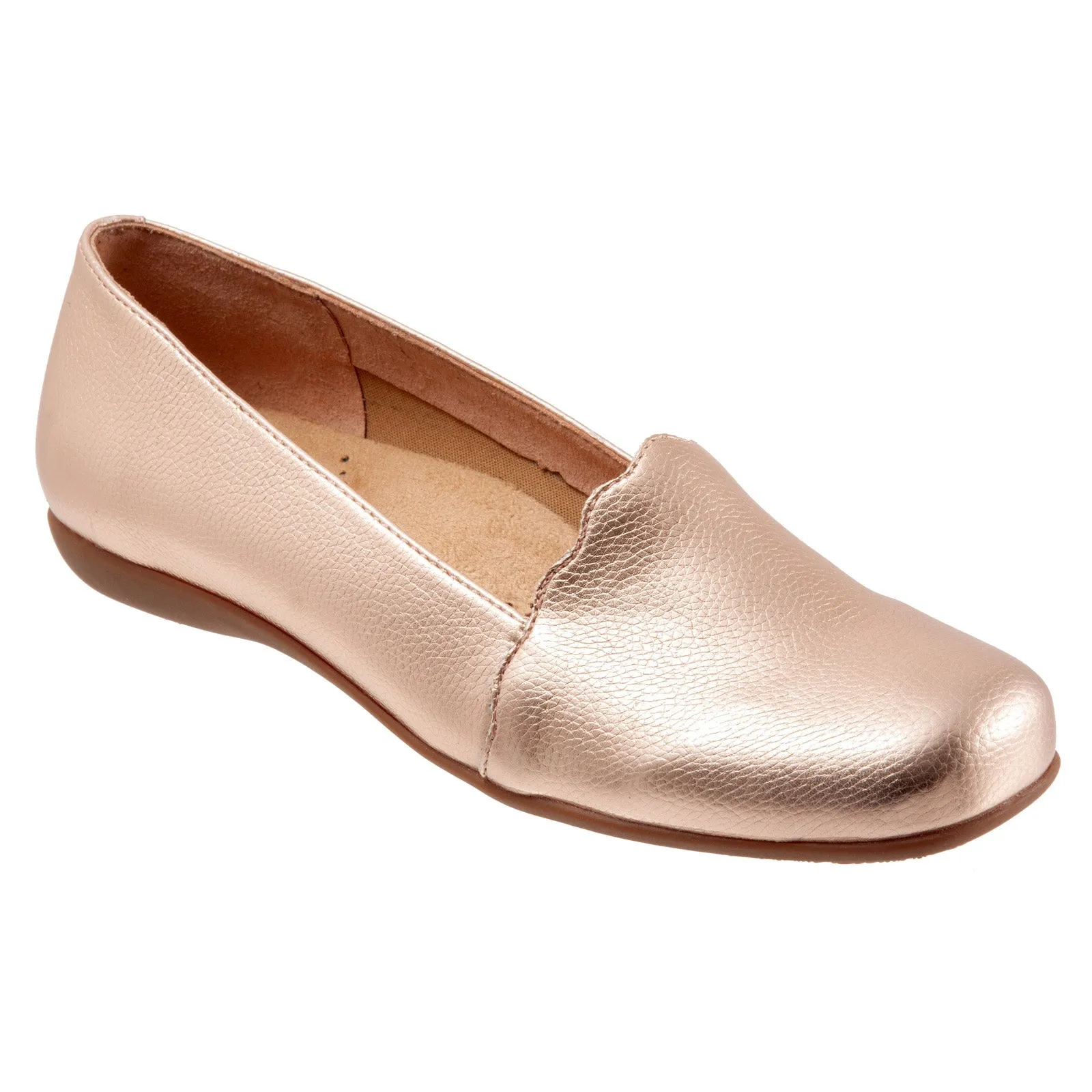 Trotters Sage T2236-720 Womens Pink Narrow Leather Loafer Flats Shoes