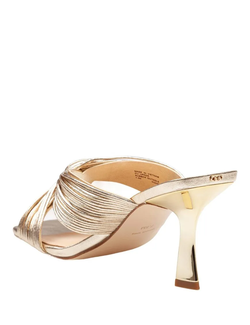 Twisted Strap Metallic Leather Mule