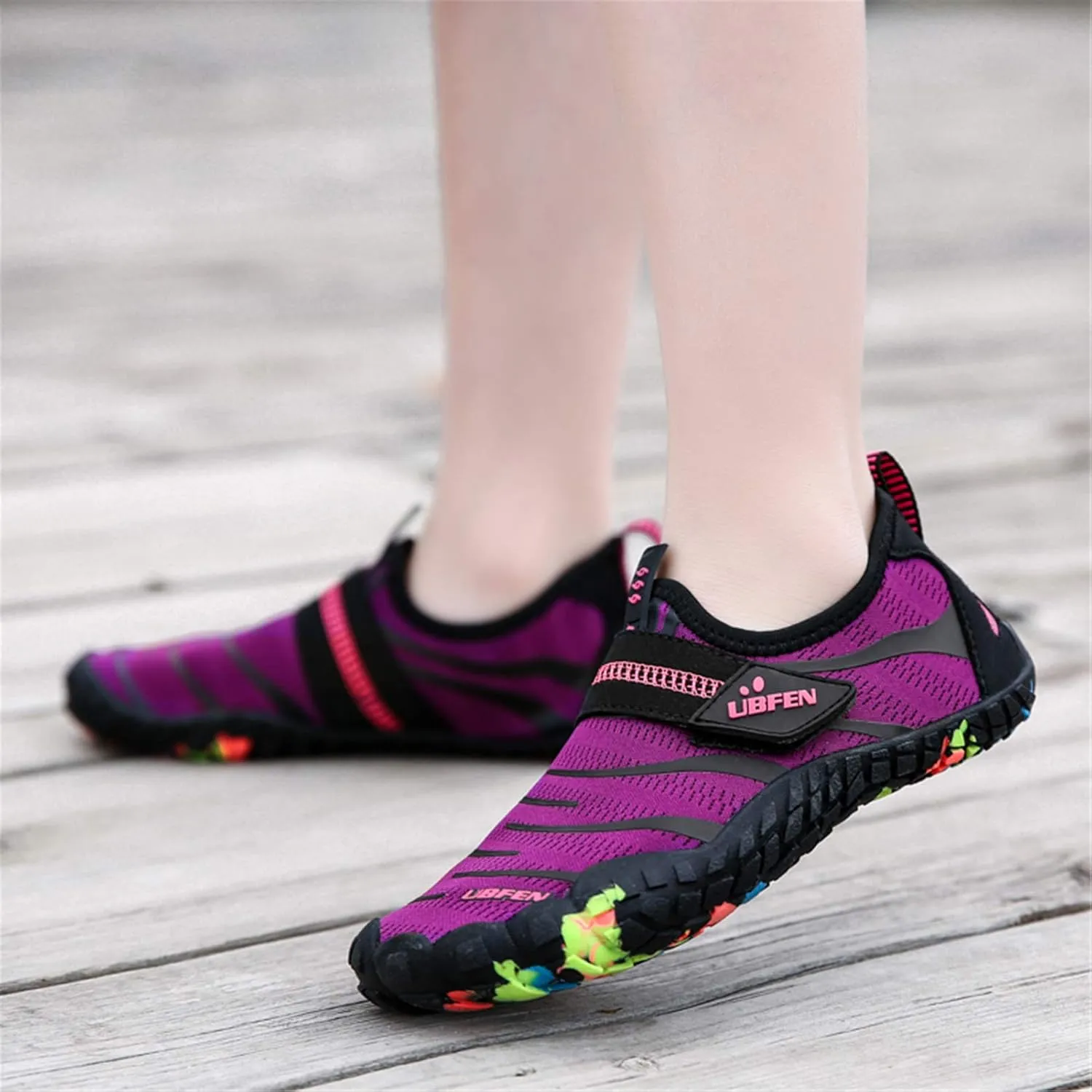 UBFEN Water Shoes for Kids Boys Girls Aqua Socks Barefoot Beach Sports Swim Pool Quick Dry Lightweight Toddler Little Big Kid